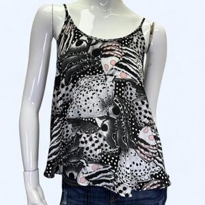 Black & white butterfly print‎ cami by APT. 9  Abstract monochrome pattern